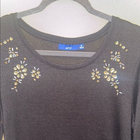 Apt. 9 Black Flutter Sleeve Blouse - Picture 4 of 8